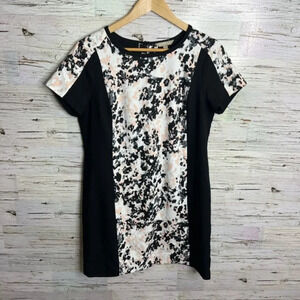 Banana republic black dress floral pink  size 8